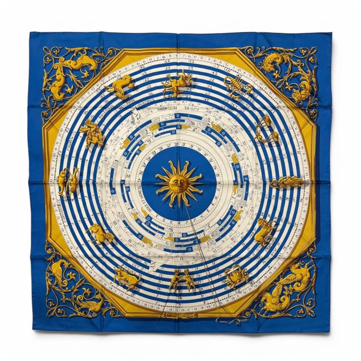 Hermès Paris Silk Carré 90 "Dies et Hore"