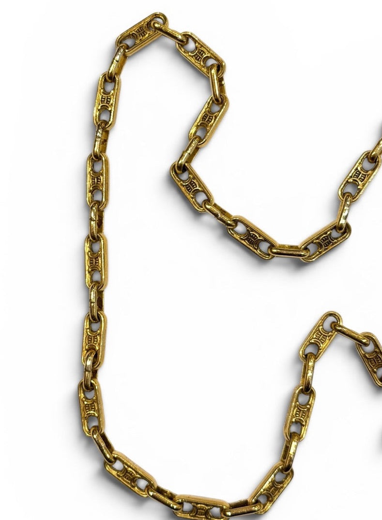 Celine Gold-Tone Triomphe Chain Link Necklace
