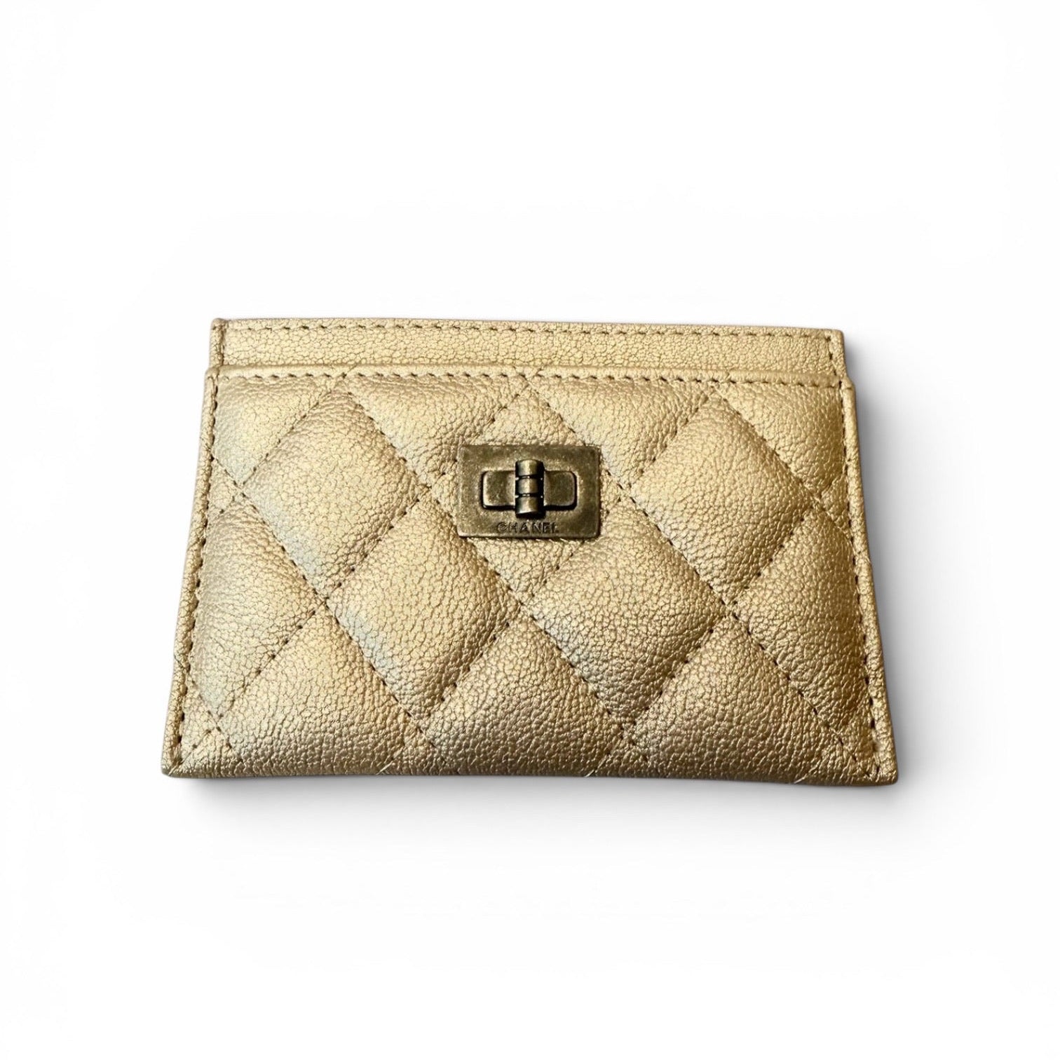 Chanel Gold Metallic 2.55 Reissue Card Holder