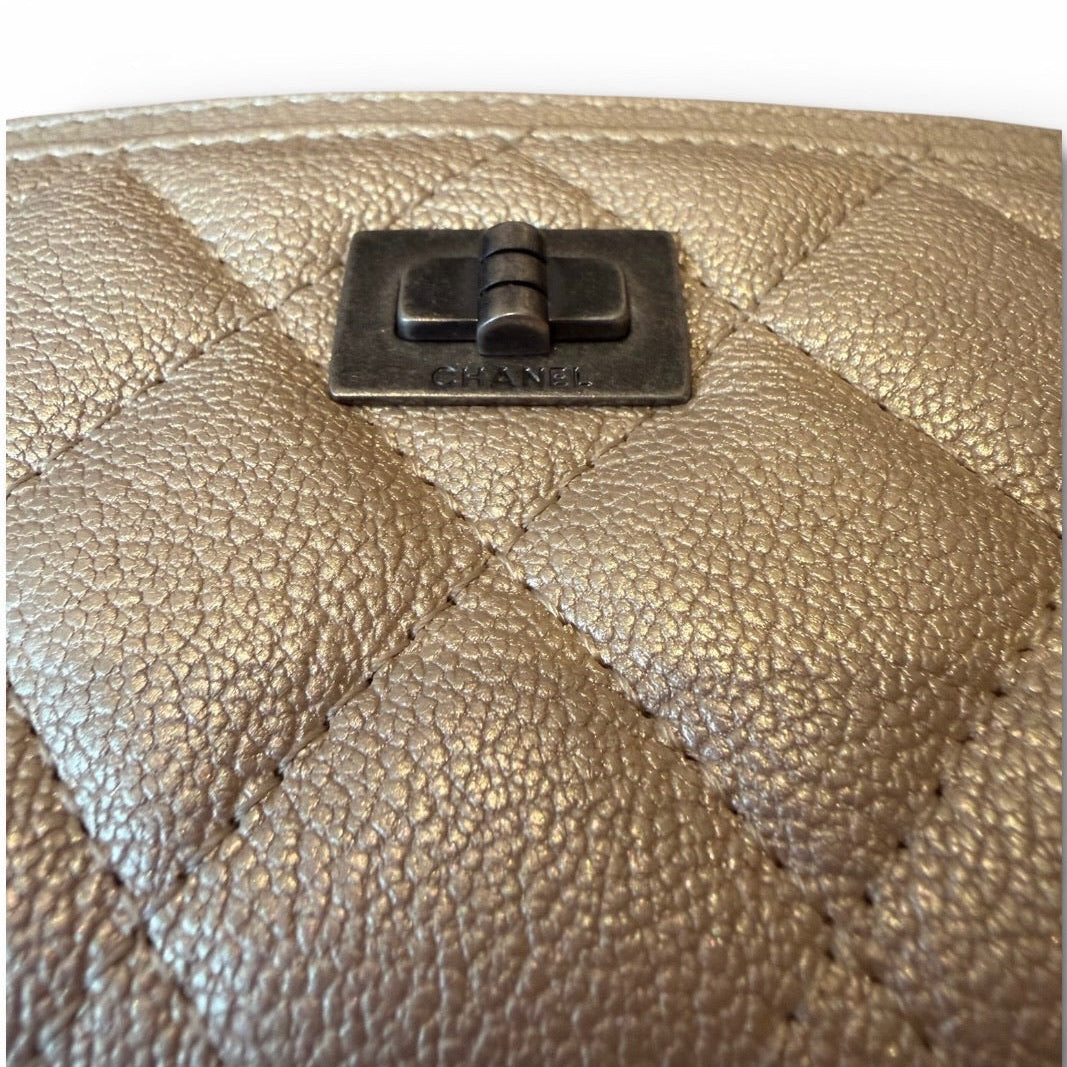 Chanel Gold Metallic 2.55 Reissue Card Holder