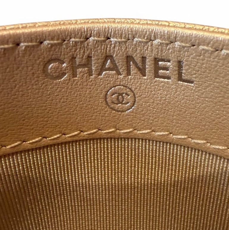 Chanel Gold Metallic 2.55 Reissue Card Holder