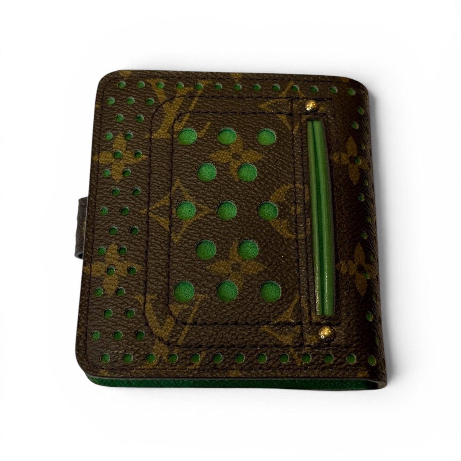 Louis Vuitton Monogram Perforated Green Compact Wallet