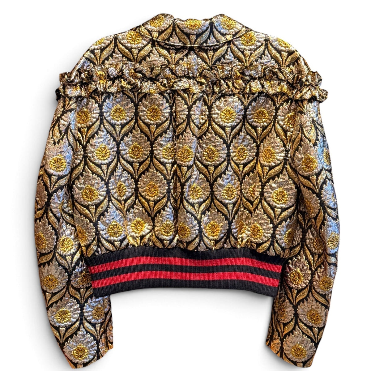 Gucci Floral Lurex Jacquard Bomber Jacket