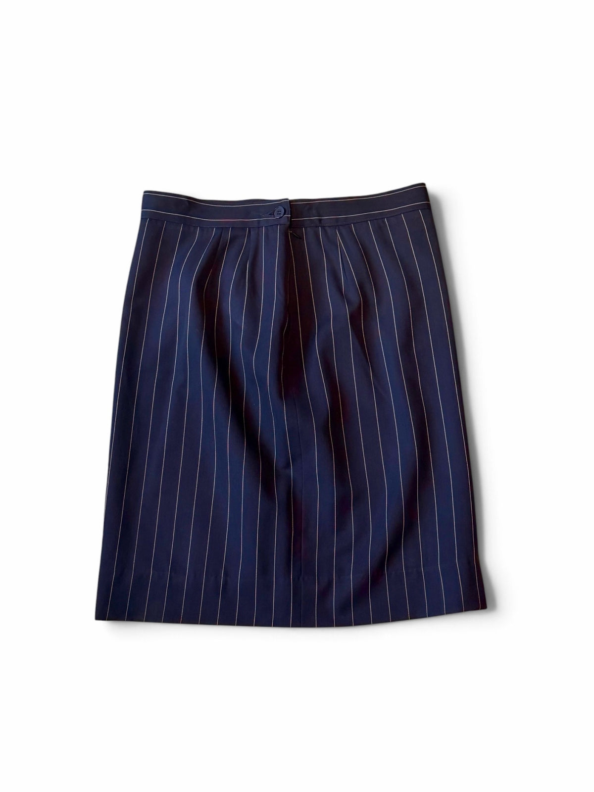 Yves Saint Laurent Variation Navy Pinstripe Skirt Suit