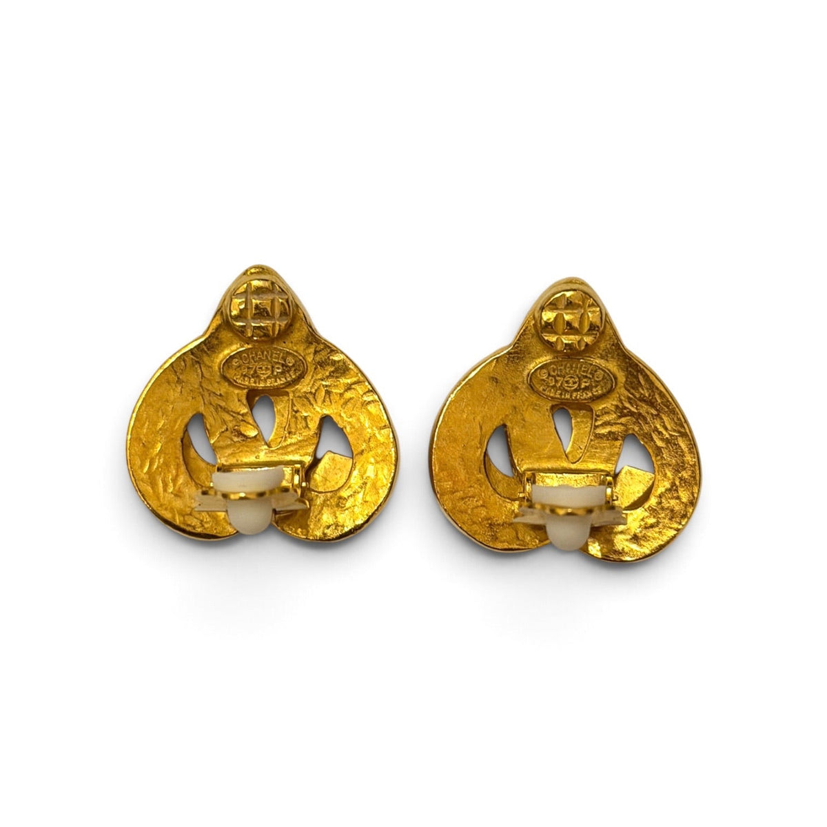 Chanel CC Gold-Tone Cut-Out Clip Earrings