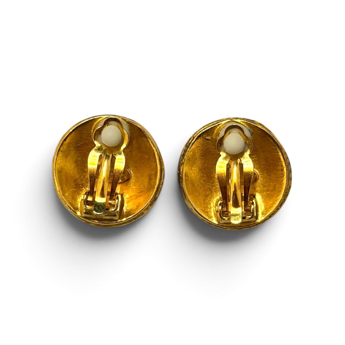 Chanel CC Gold-Tone Coin Clip Earrings