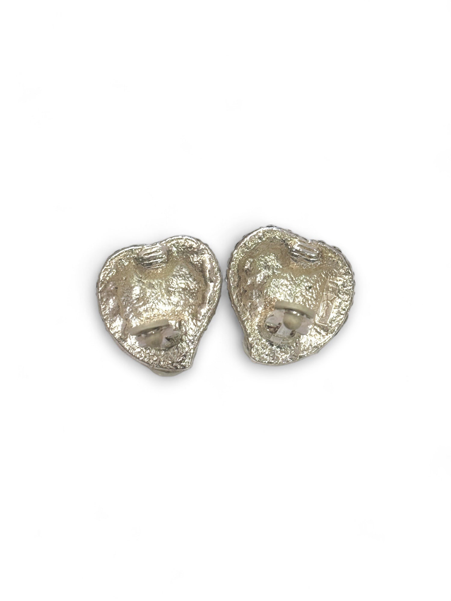 Boucles d'oreilles à clip en forme de cœur ornées de strass rares
