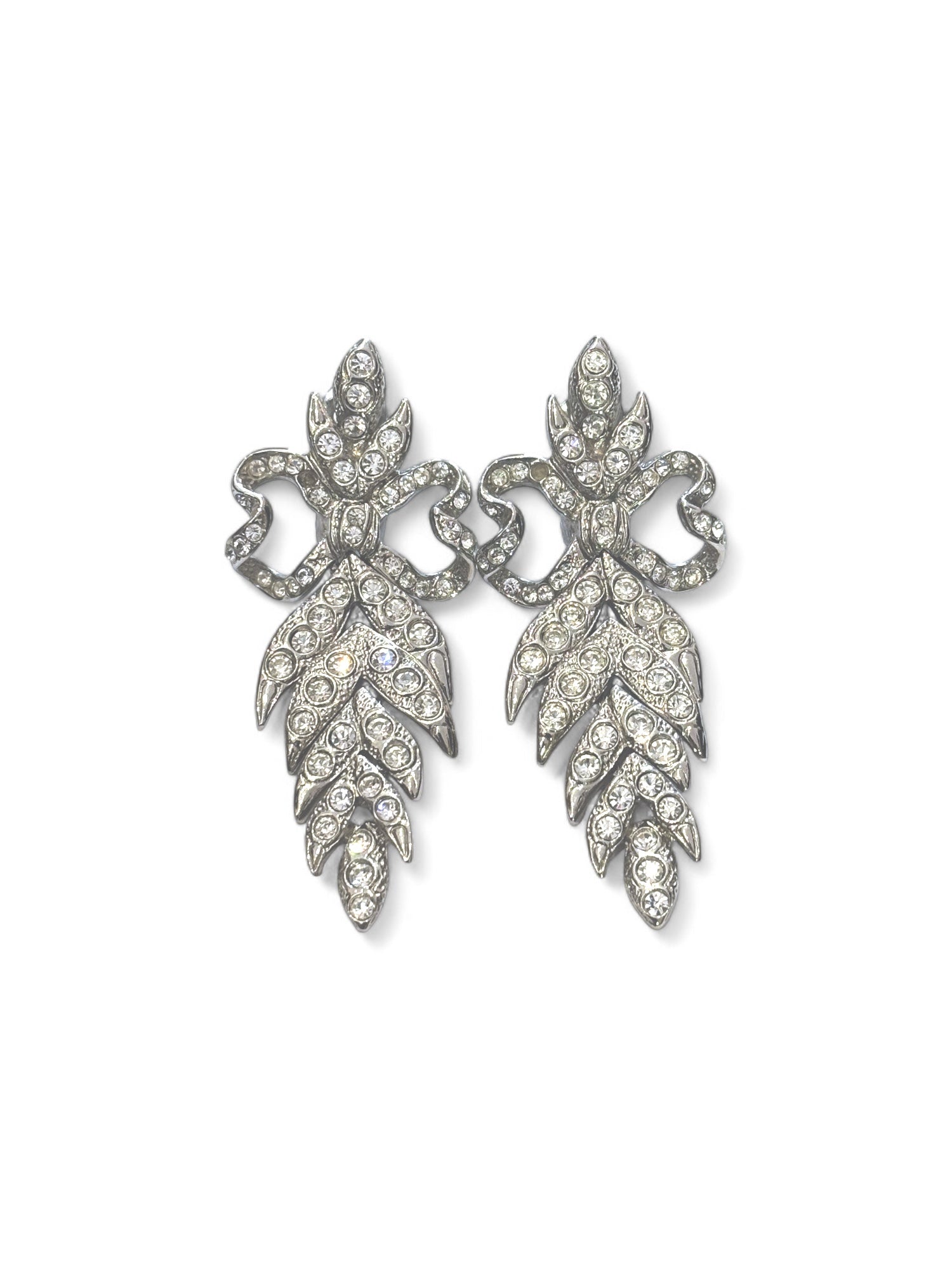 Boucles d'oreilles à clip avec pendentif orné de strass