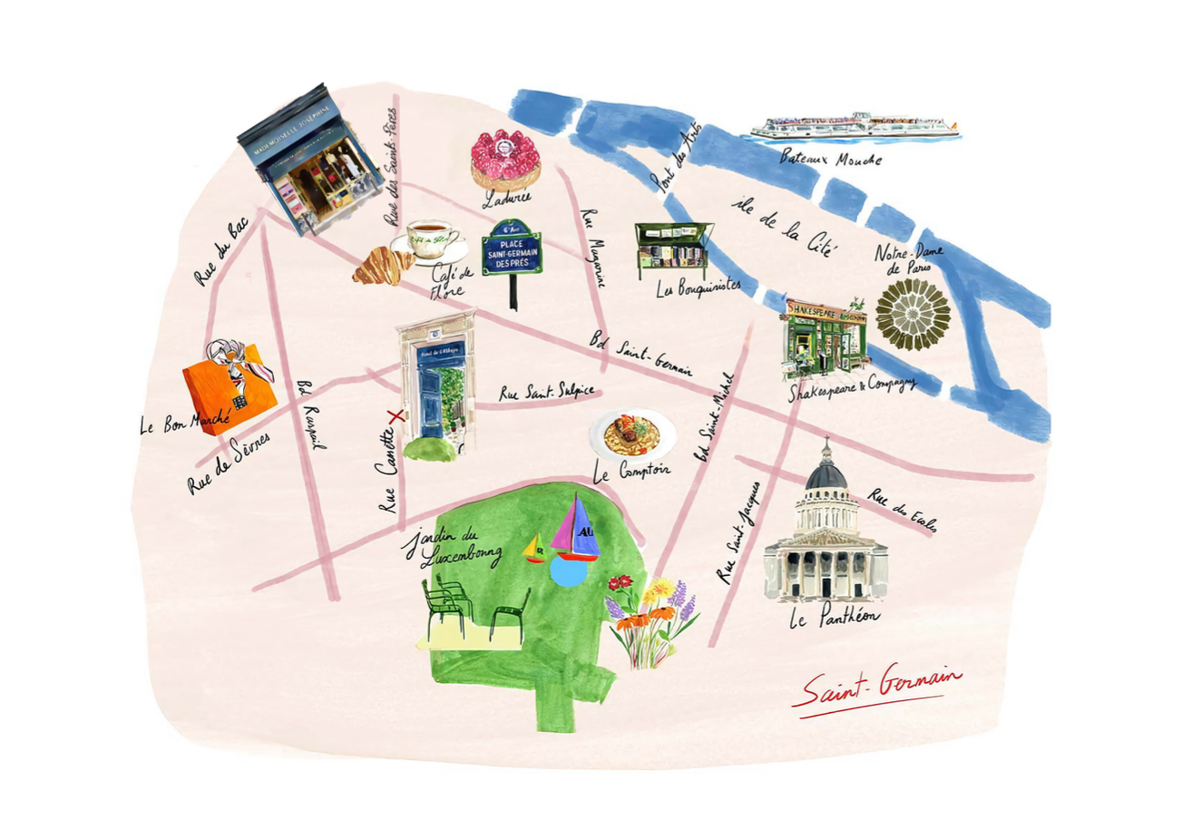 Mademoiselle Josephine luxury vintage store map Paris SAint Germain des Pres