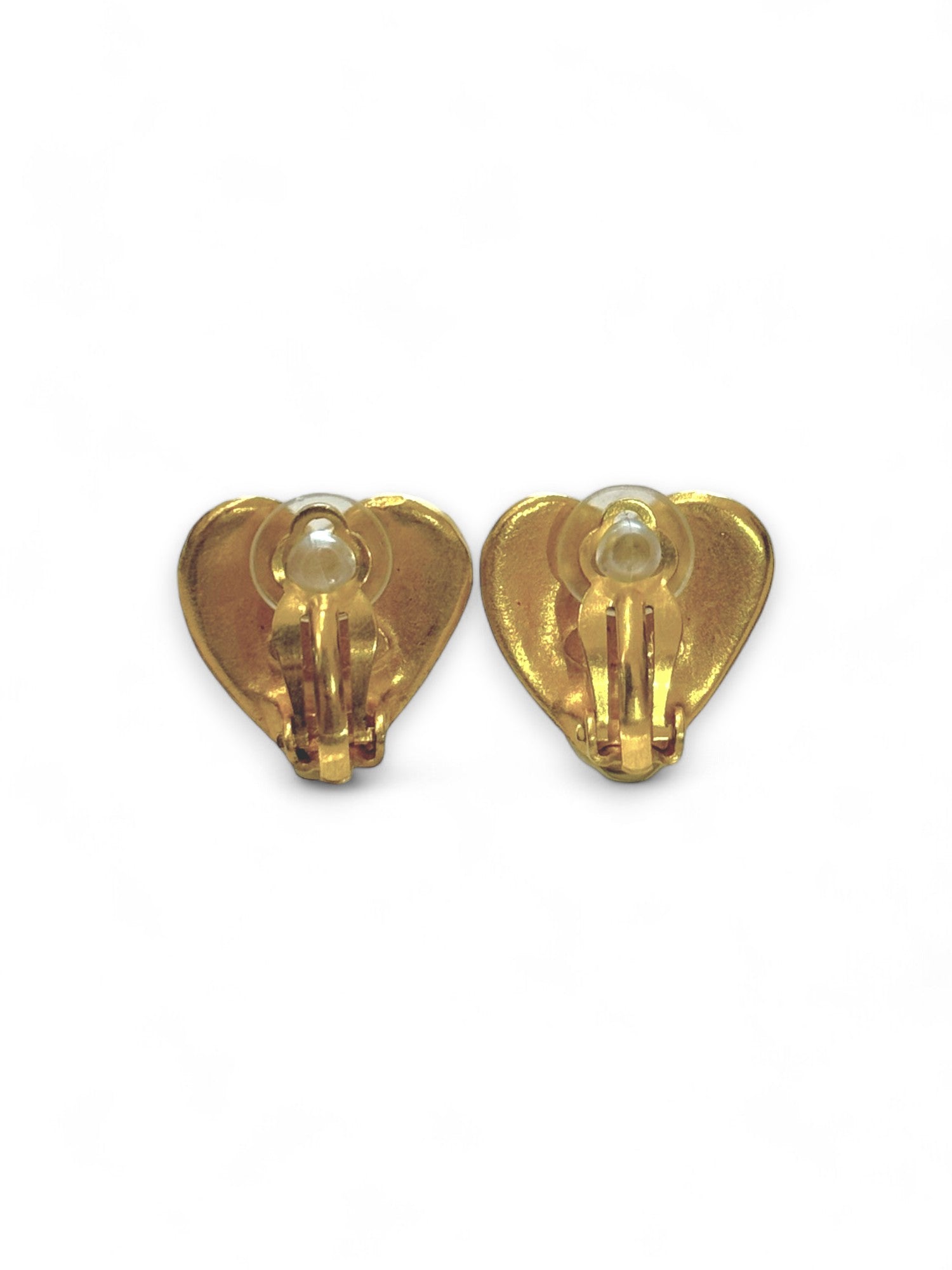 Vintage heart clip earrings