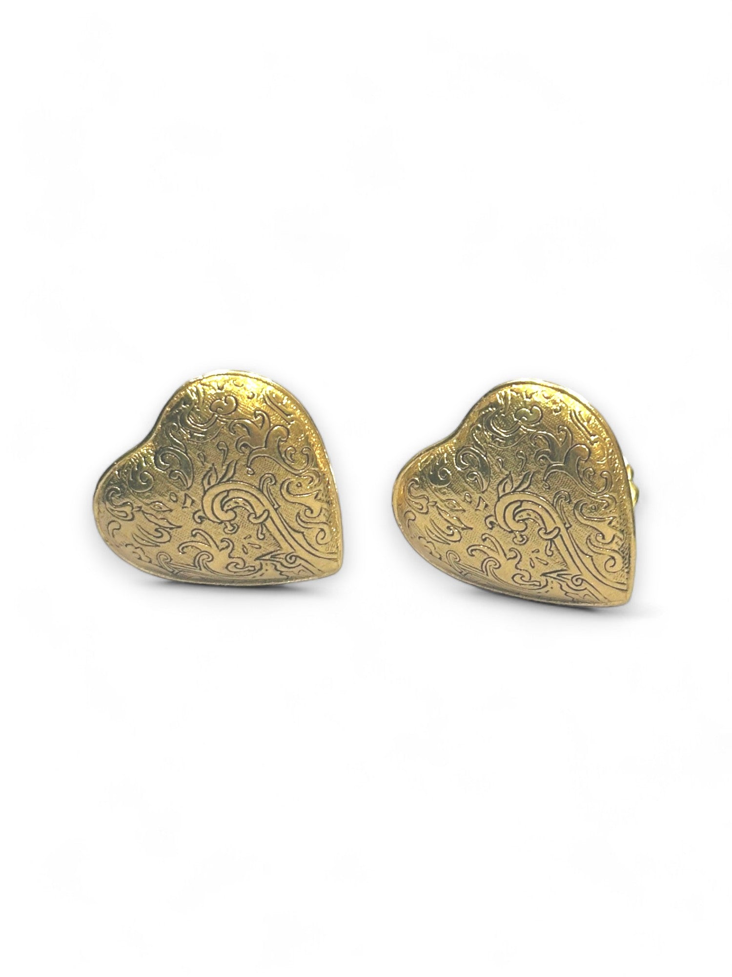 Vintage heart clip earrings