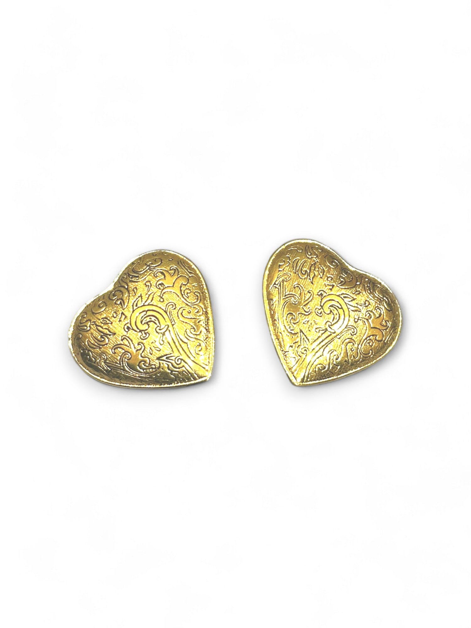 Vintage heart clip earrings
