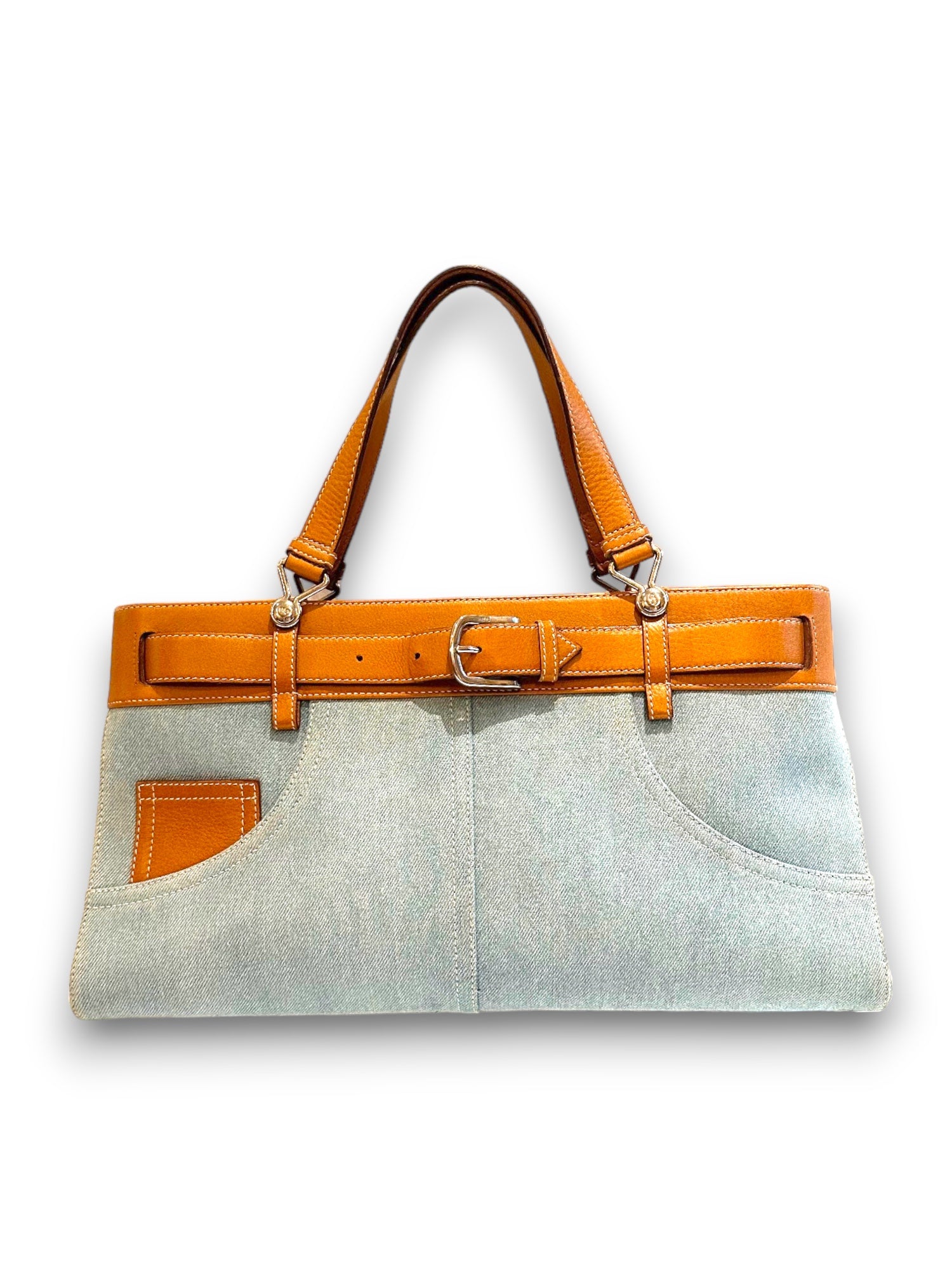 Multicolor Jeans Pocket Tote