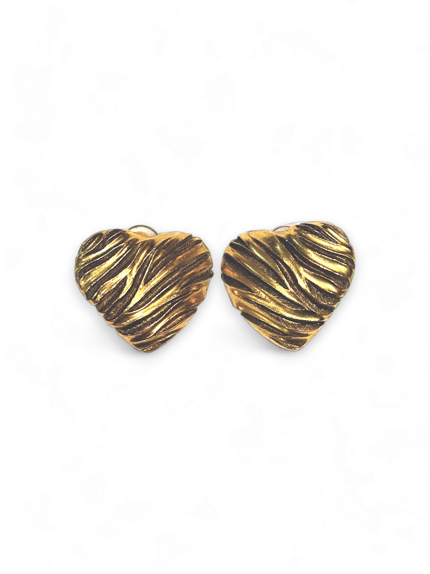 Vintage heart clip earrings
