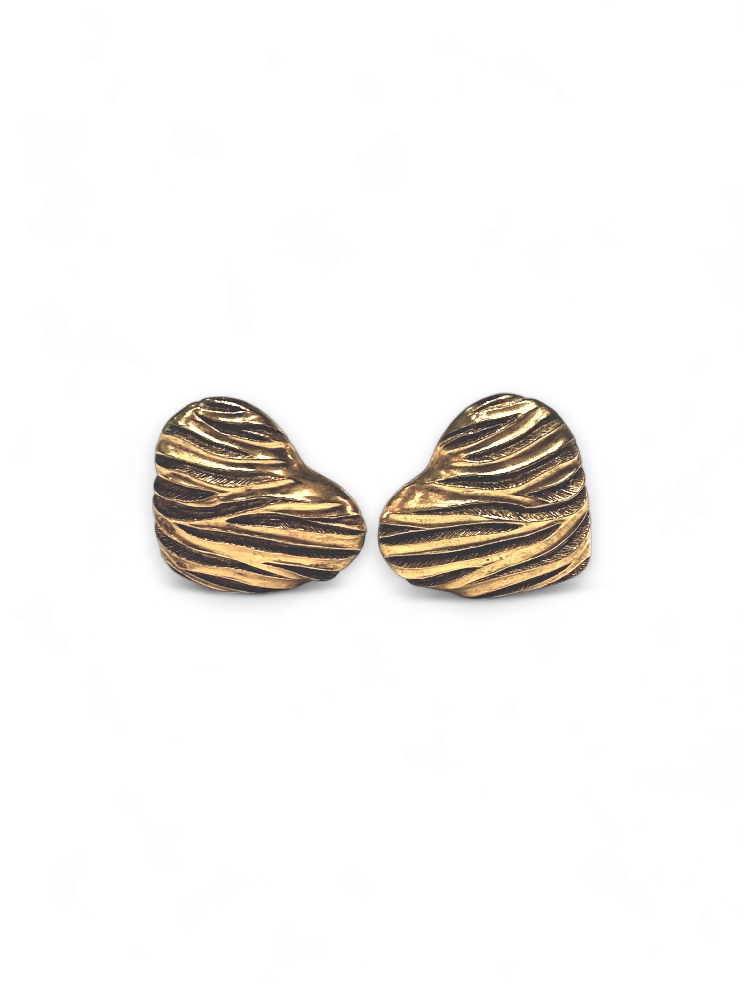 Vintage heart clip earrings