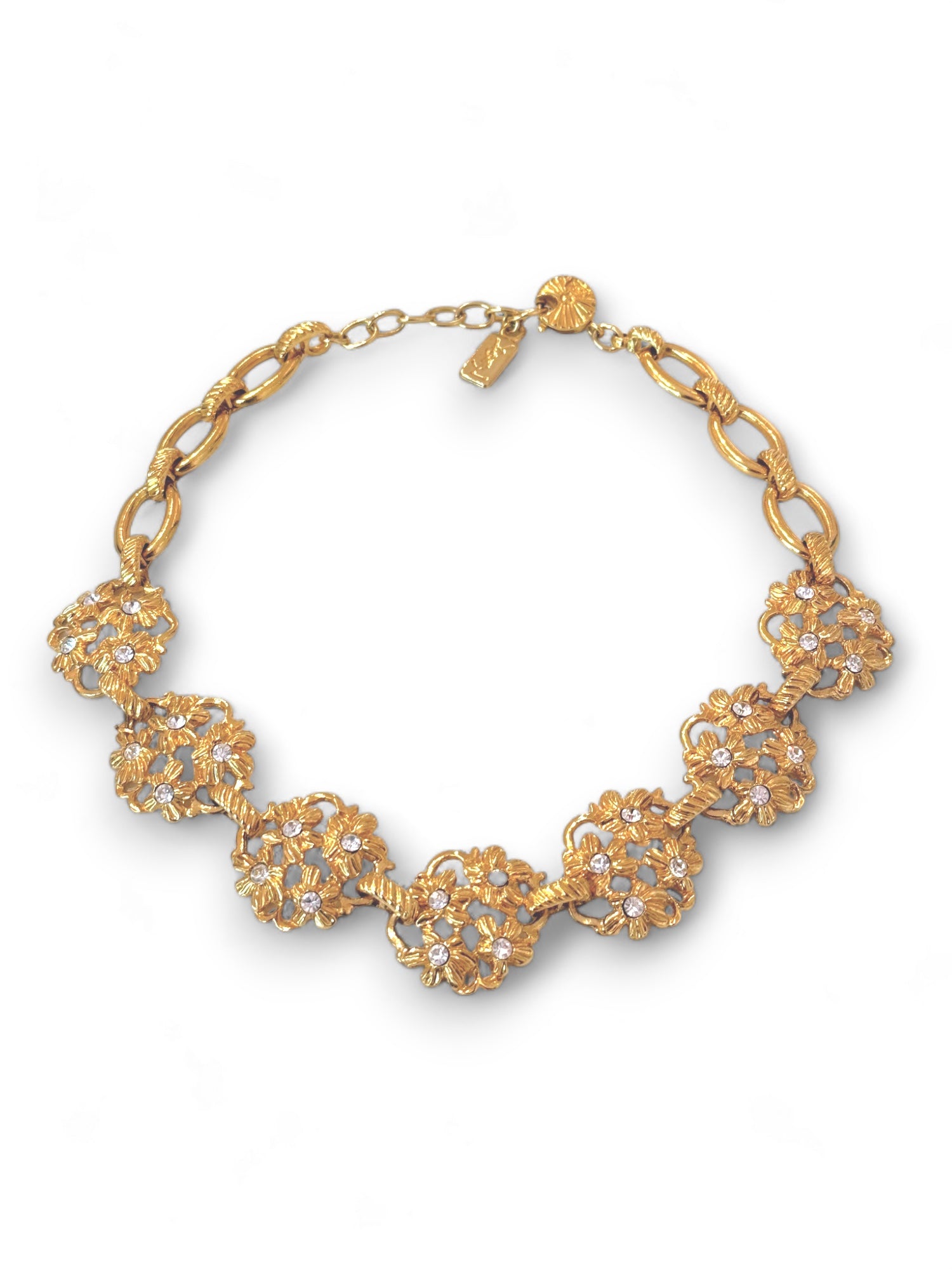Flowers strass embellished chocker