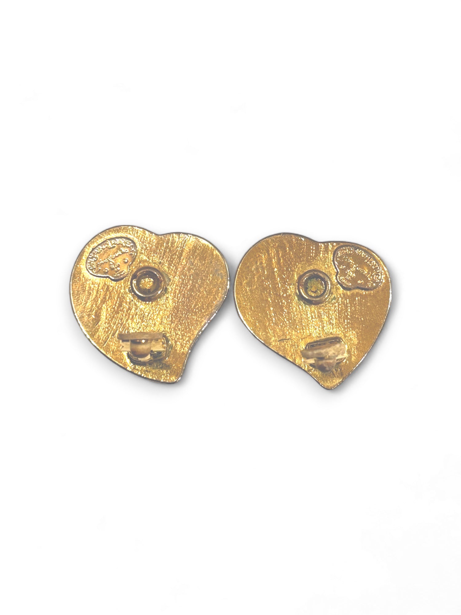 Vintage heart clip earrings