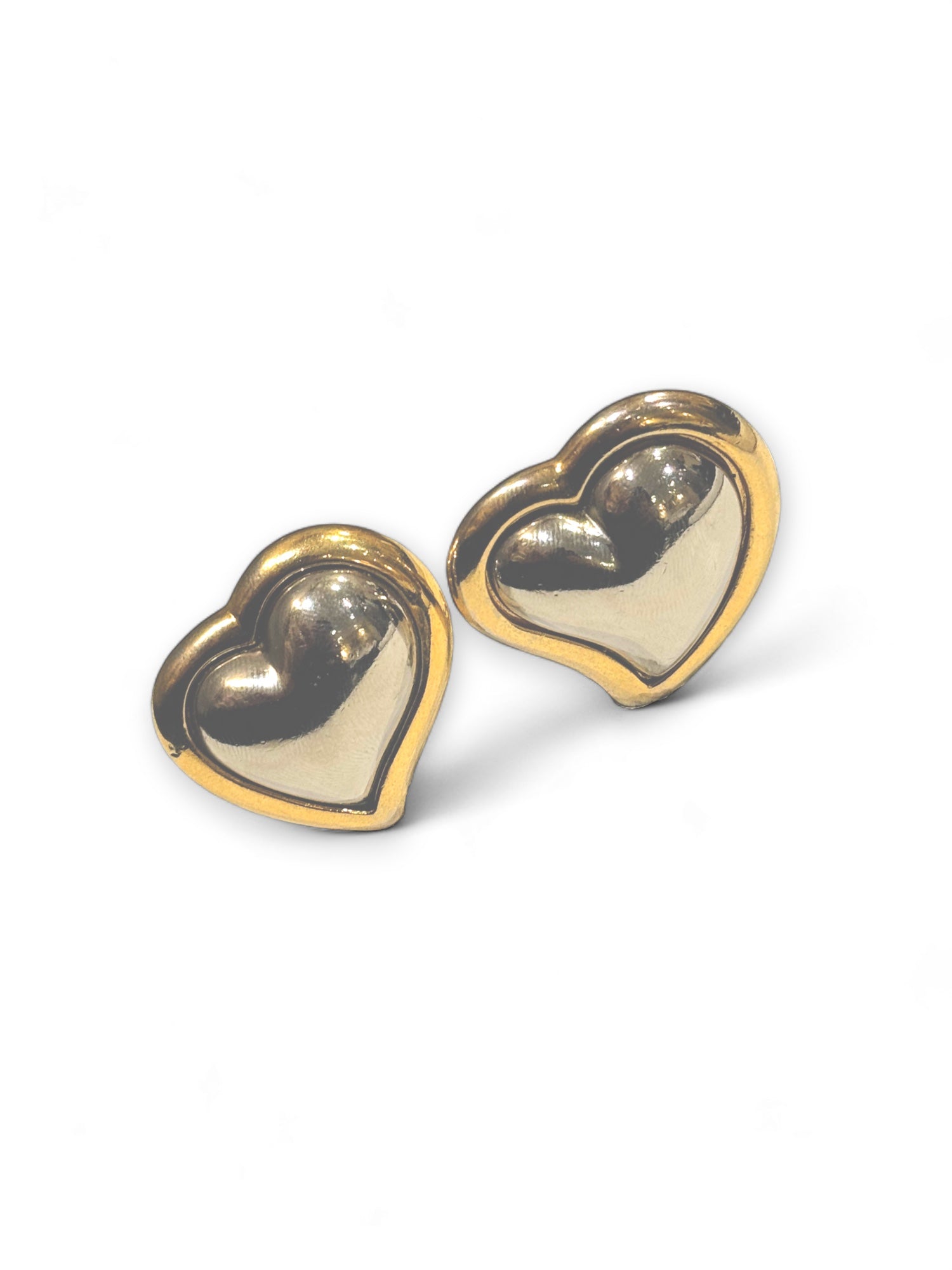 Vintage heart clip earrings