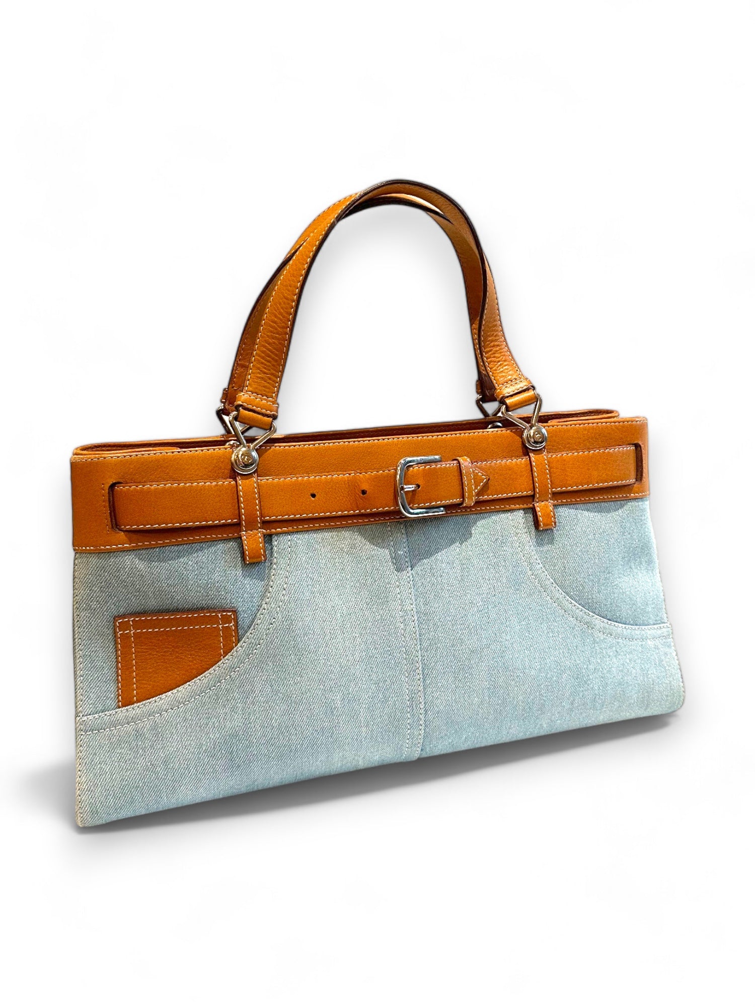 Multicolor Jeans Pocket Tote